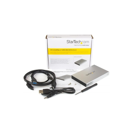 StarTech.com eSATAp / eSATA External Hard Drive Enclosure - 2.5" SATA III Hard Drive Enclosure - Portable HDD / SDD w /  UASP (S251SMU33EP) - Storage enclosure - 2.5" - SATA 6Gb / s - eSATA 6Gb / s, USB 3.0 - silver - for P / N: HB30C1A1CPD, HB30C3AGEPD, HB30C3APDW, HB30C4ABW, HB30C4AFPD, HB30C4AFS, ST4300MINI - 3
