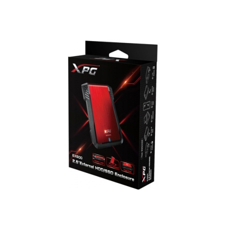 ADATA XPG EX500 - Storage enclosure - 2.5" - SATA 6Gb / s - USB 3.1 - red - 9